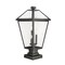 Z-Lite Talbot 3 Light Outdoor Pier Mounted Fixture, Black & Clear Beveled 579PHXLS-SQPM-BK - alternate 2